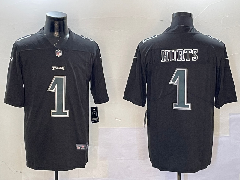 Men Philadelphia Eagles #1 Hurts black 2025 Nike NFL jersey style 4->philadelphia eagles->NFL Jersey